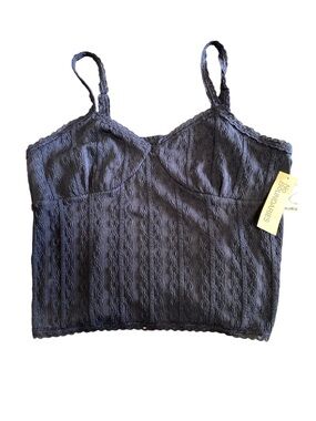 🆕 No Boundaries • Navy • Lace Trim • Knit Tank Top